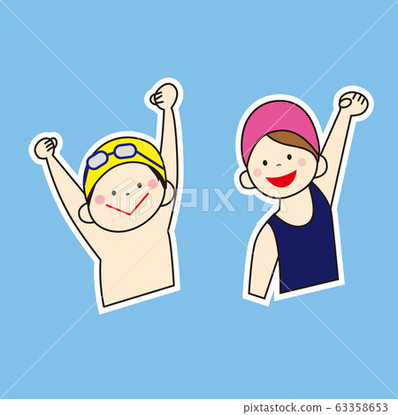 泳衣男孩和女孩 63358653