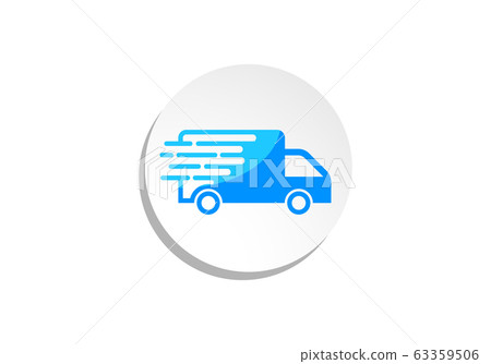 Fast moving shipping delivery truck vector icon...-插圖素材 [63359506 ...