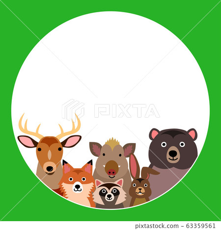 Forest animals circular design 63359561