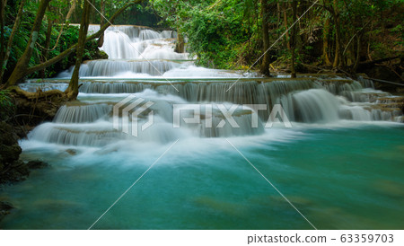 waterfall in rain forest  63359703