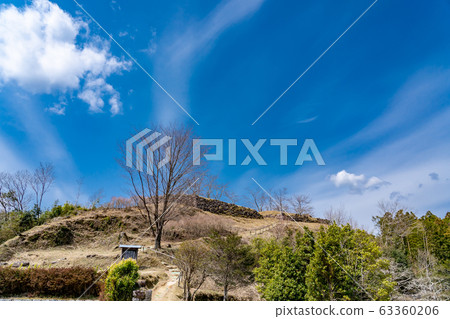 Mie Prefecture Kumano City Ruins of Akagi Castle in early spring Mie Prefecture Kumano City Ruins of Akagi Castle in early spring 63360206