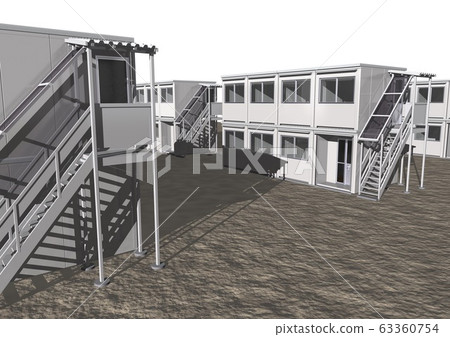 Prefabricated temporary housing 63360754