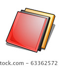 A set of fragments of colored glass isolated on a white background. Vector cartoon close-up illustration. 63362572