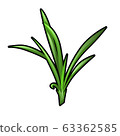 Green grass seedling isolated on white background. Vector cartoon close-up illustration. 63362585