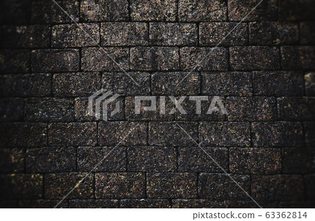 Old brick wall dark black stone vintage effect / Old brick wall dark black stone vintage effect / 63362814