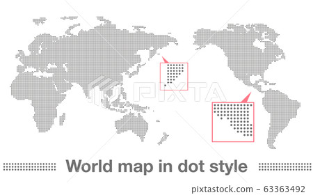 Map material: World map, dot, tile, infographic, diagram, mosaic 63363492