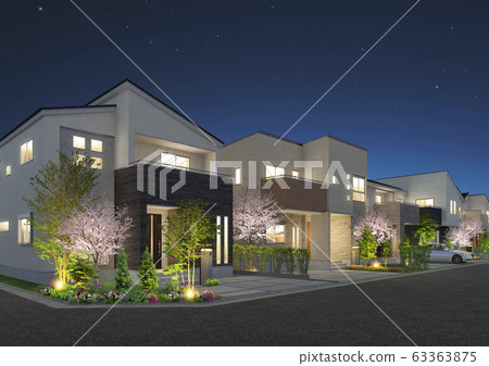 Cherry blossoms at night 63363875