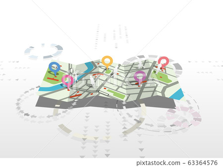 矢量圖設計ai eps地圖圖像標記標記城市剪影 矢量圖設計ai eps地圖圖像標記標記城市剪影 63364576