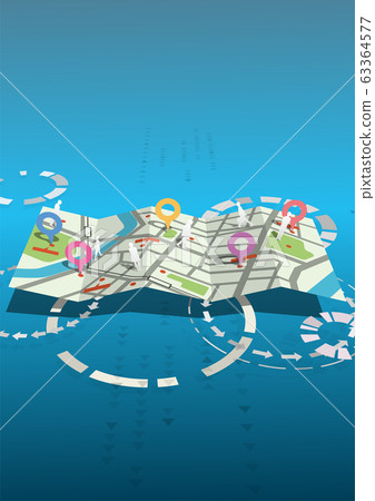 矢量圖設計ai eps地圖圖像標記標記城市剪影 63364577
