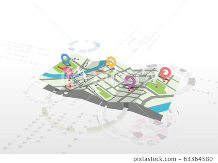 矢量圖設計ai eps地圖圖像標記標記城市剪影 矢量圖設計ai eps地圖圖像標記標記城市剪影 63364580