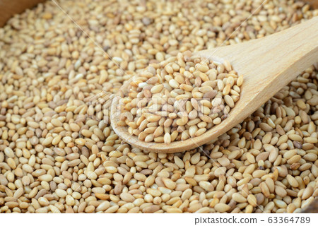 White sesame seeds 63364789