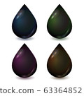 Vector set of different dark drops of crude or 63364852