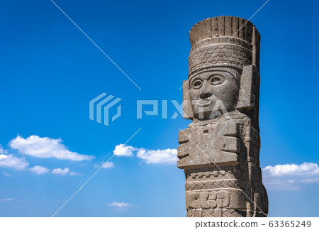 Toltec Warriors or Atlantes columns at Pyramid of Quetzalcoatl in Tula, Mexico. Toltec Warriors or Atlantes columns at Pyramid of Quetzalcoatl in Tula, Mexico. 63365249