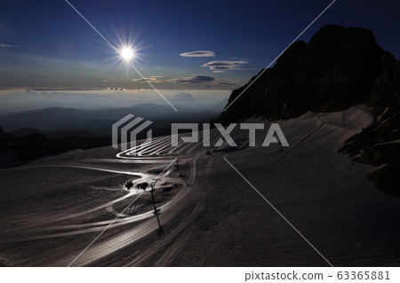 Glacier with rocks in Austria with snow and blue sky Glacier with rocks in Austria with snow and blue sky 63365881
