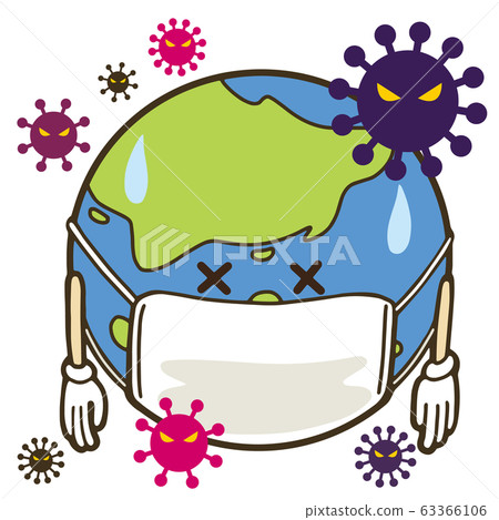 Pandemic image illustration Earth Virus Mask Pandemic image illustration Earth Virus Mask 63366106