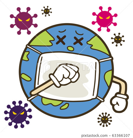 Pandemic image illustration Earth Virus Mask 63366107