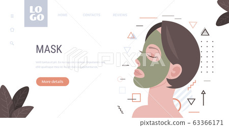 young woman applying clay face mask skincare spa facial treatment concept portrait horizontal copy space young woman applying clay face mask skincare spa facial treatment concept portrait horizontal copy space 63366171