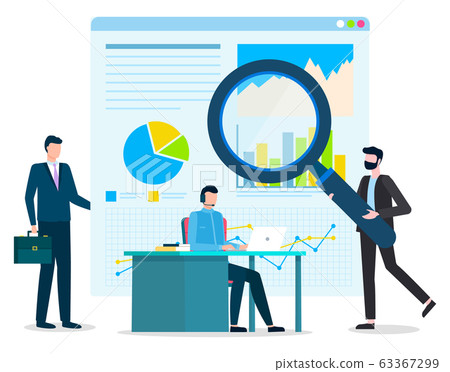 Managers Work in Team, Chart and Diagram on Board Managers Work in Team, Chart and Diagram on Board 63367299