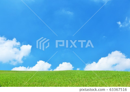 Fresh summer blue sky and wide meadow landscape Fresh summer blue sky and wide meadow landscape 63367516