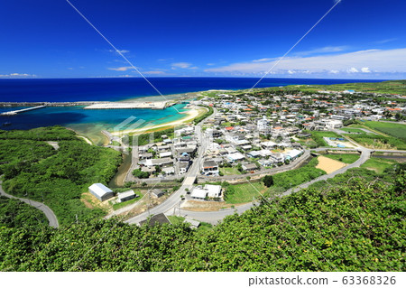 Yonaguni Island, Sona Village and Nanta Beach seen from the hill 63368326