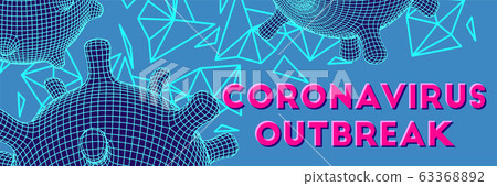 Coronavirus futuristic glowing vector 3d mesh cell 63368892
