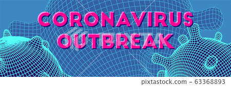 Coronavirus futuristic glowing vector 3d mesh cell 63368893