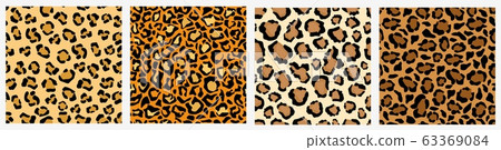 Set of various leopard skin seamless pattern colored decoration exotic template Set of various leopard skin seamless pattern colored decoration exotic template 63369084