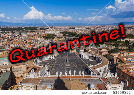 Quarantine in italy. View from Sant Peters 63369532