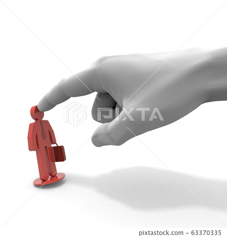 商人獵頭。優秀的人力資源。 3D渲染 商人獵頭。優秀的人力資源。 3D渲染 63370335
