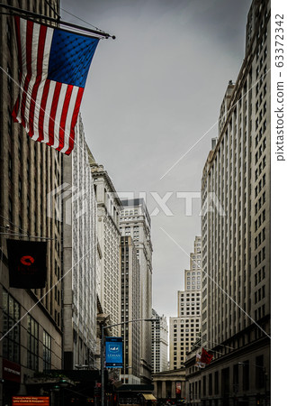 紐約華爾街和星條旗 紐約華爾街和星條旗 63372342