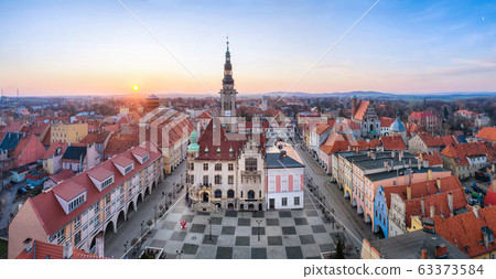 Jawor, Poland, Aerial view of Rynek square 63373584