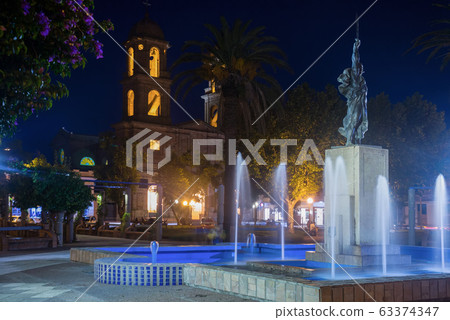 Evening view of church in Dolores, Uruguay 63374347
