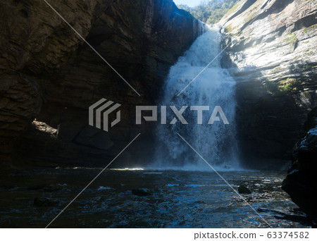 Waterfall with crystal water in Catalonia 63374582