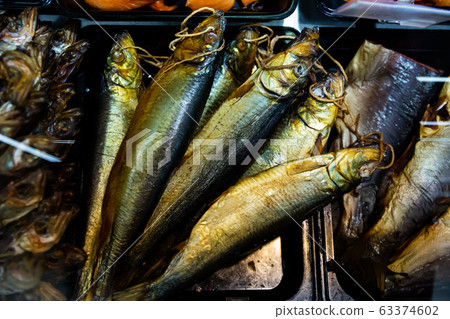 Cured herring and other fish in supermarket Cured herring and other fish in supermarket 63374602