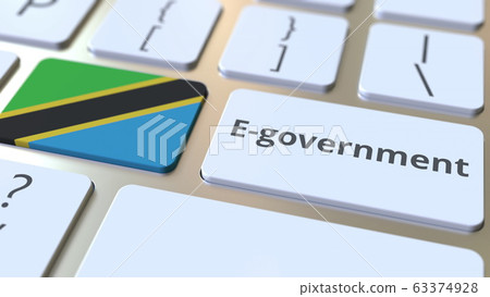 E-government or Electronic Government text and flag of Tanzania on the keyboard. Modern public services related conceptual 3D rendering E-government or Electronic Government text and flag of Tanzania on the keyboard. Modern public services related conceptual 3D rendering 63374928