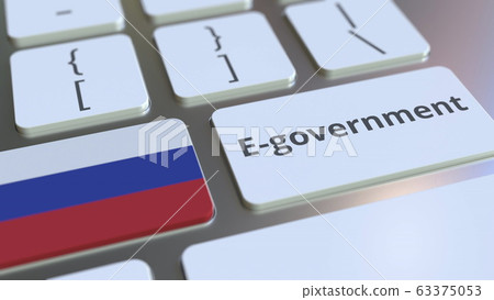 E-government or Electronic Government text and flag of Russia on the keyboard. Modern public services related conceptual 3D rendering E-government or Electronic Government text and flag of Russia on the keyboard. Modern public services related conceptual 3D rendering 63375053