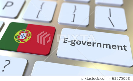 E-government or Electronic Government text and flag of Portugal on the keyboard. Modern public services related conceptual 3D rendering E-government or Electronic Government text and flag of Portugal on the keyboard. Modern public services related conceptual 3D rendering 63375098
