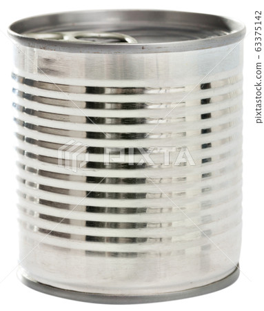 Silver tin can closeup 63375142
