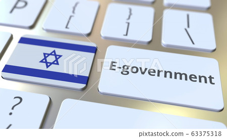 E-government or Electronic Government text and flag of Israel on the keyboard. Modern public services related conceptual 3D rendering E-government or Electronic Government text and flag of Israel on the keyboard. Modern public services related conceptual 3D rendering 63375318