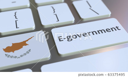 E-government or Electronic Government text and flag of Cyprus on the keyboard. Modern public services related conceptual 3D rendering E-government or Electronic Government text and flag of Cyprus on the keyboard. Modern public services related conceptual 3D rendering 63375495
