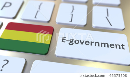 E-government or Electronic Government text and flag of Bolivia on the keyboard. Modern public services related conceptual 3D rendering E-government or Electronic Government text and flag of Bolivia on the keyboard. Modern public services related conceptual 3D rendering 63375508