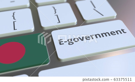E-government or Electronic Government text and flag of Bangladesh on the keyboard. Modern public services related conceptual 3D rendering E-government or Electronic Government text and flag of Bangladesh on the keyboard. Modern public services related conceptual 3D rendering 63375511