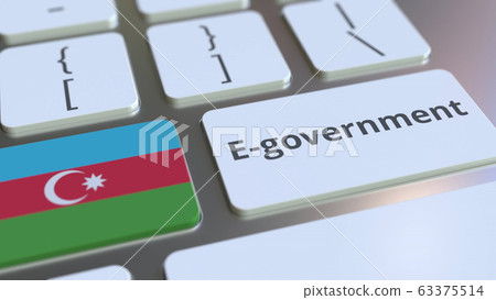 E-government or Electronic Government text and flag of Azerbaijan on the keyboard. Modern public services related conceptual 3D rendering E-government or Electronic Government text and flag of Azerbaijan on the keyboard. Modern public services related conceptual 3D rendering 63375514
