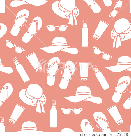 Vector pattern Travel Summer Beach Sun Protect - Stock Illustration ...