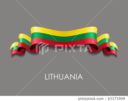 Lithuanian flag wavy ribbon background. Vector illustration. Lithuanian flag wavy ribbon background. Vector illustration. 63375999