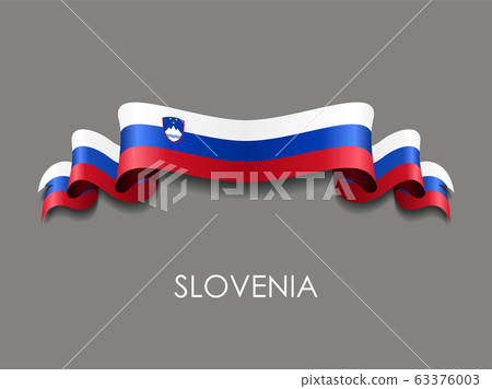 Slovenian flag wavy ribbon background. Vector illustration. Slovenian flag wavy ribbon background. Vector illustration. 63376003