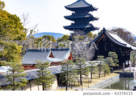 東寺前面的道路風景 東寺前面的道路風景 63376535