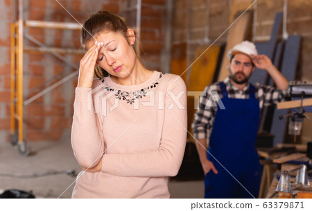 Customer upset with the work of the builder Customer upset with the work of the builder 63379871