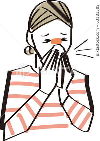 Hay fever runny nose unwell female 63381585