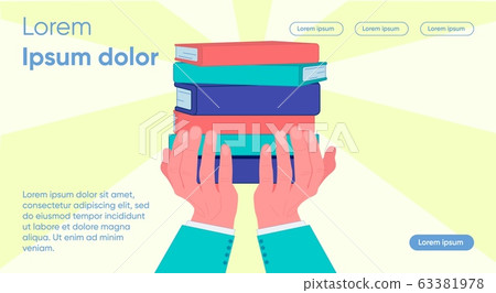 Male Hands in Suit Hold Books Teaching Materials 63381978